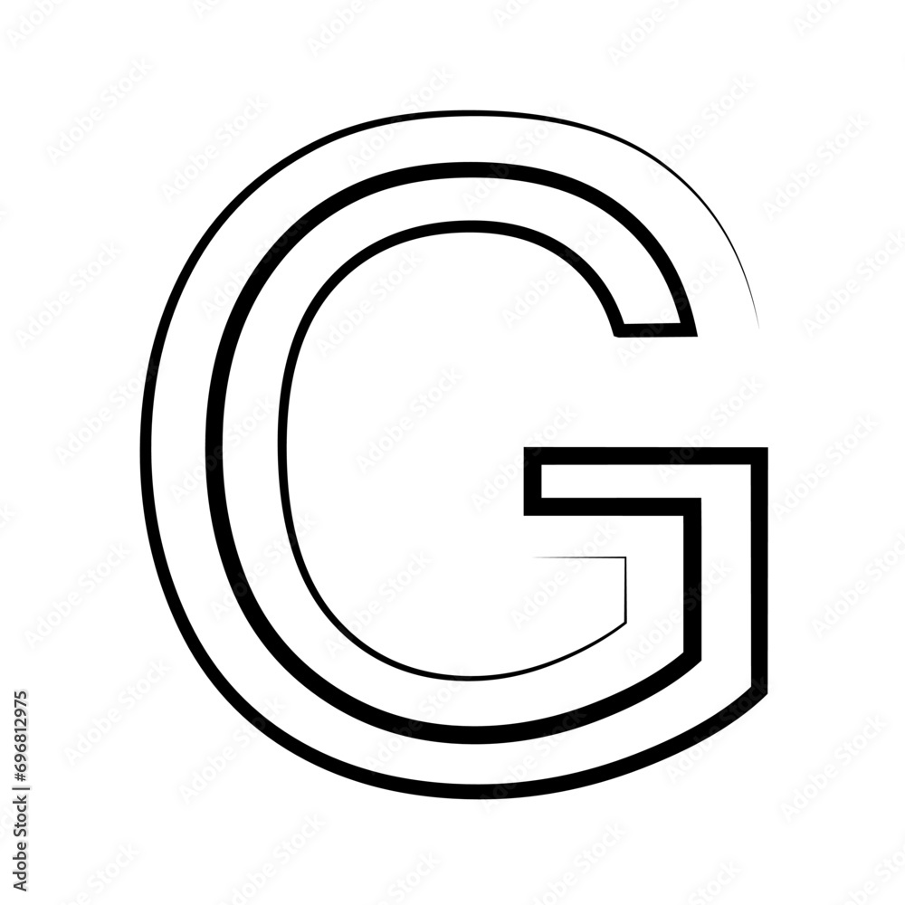 G logo studio, letter g one line icon logotype font G logo studio, letter g one line icon logotype font