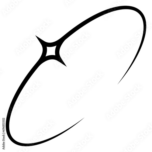 Logo star flying in circle vortex line path star