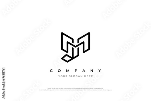 Initial Letter JM or MJ Logo Design
