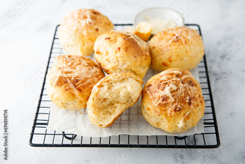 Bilde på lerret Homemade savory buns with cheese
