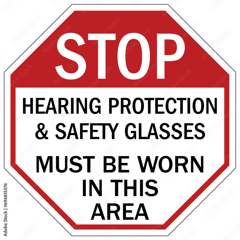 Hearing protection sign and labels Hearing protection sign and labels