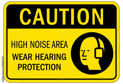 Hearing protection sign and labels