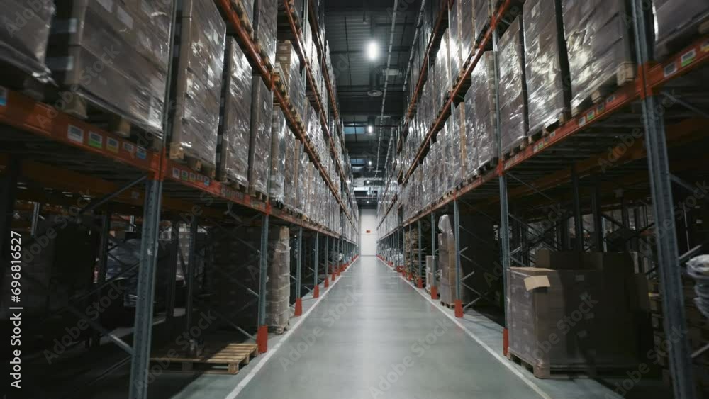 Warehouse Overflowing with Shelves Stocked with Goods. Warehouse Overflowing with Shelves Stocked with Goods.