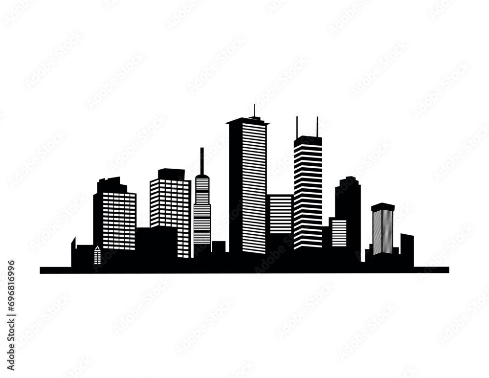 city Building silhouette manually created