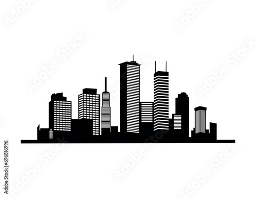 city Building silhouette manually created