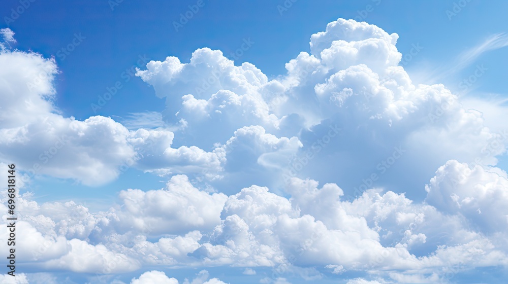 White clouds against a blue sky - obrazy, fototapety, plakaty 