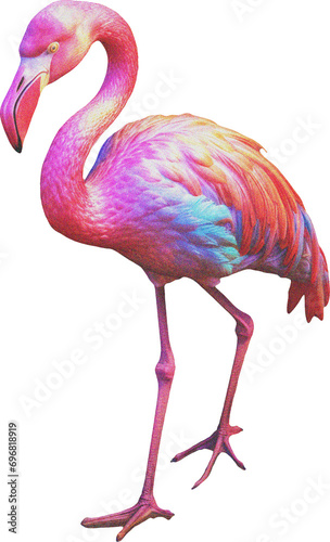 holographic flamingo AI generated