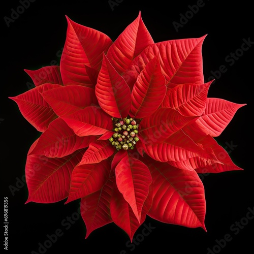 Poinsettia flower on  dark background