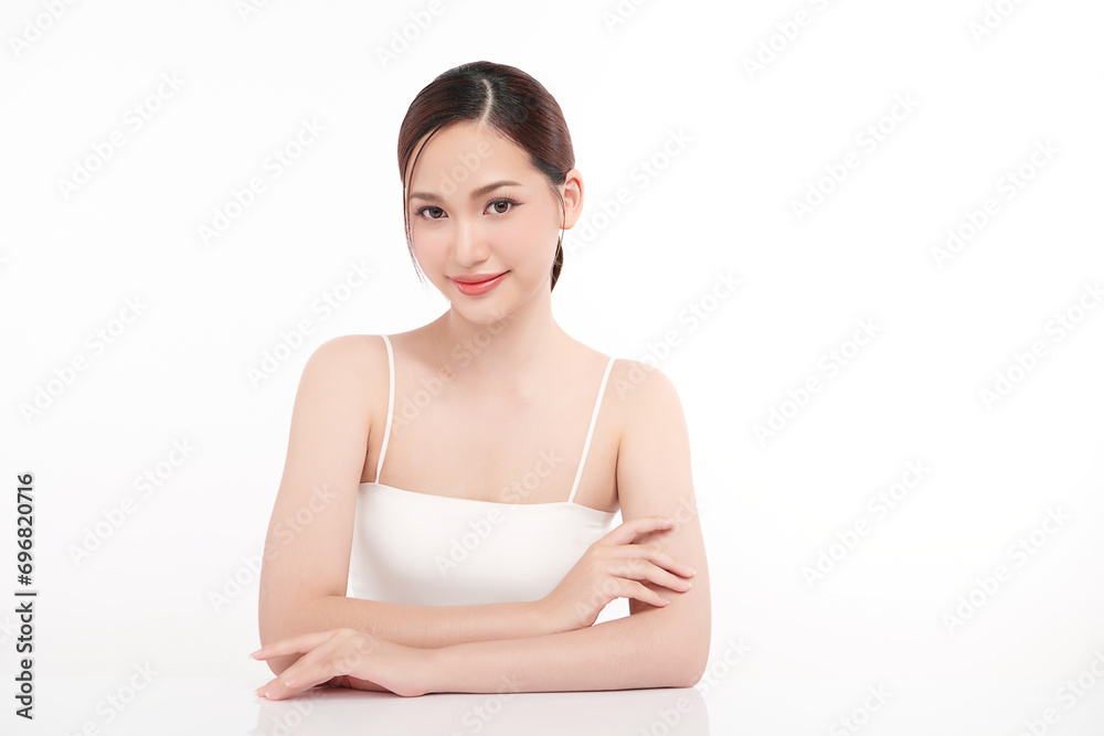 Beautiful young asian woman with clean fresh skin on white background, Face care, Facial treatment, Cosmetology, beauty and spa, Asian women portrait. Beautiful young asian woman with clean fresh skin on white background, Face care, Facial treatment, Cosmetology, beauty and spa, Asian women portrait.
