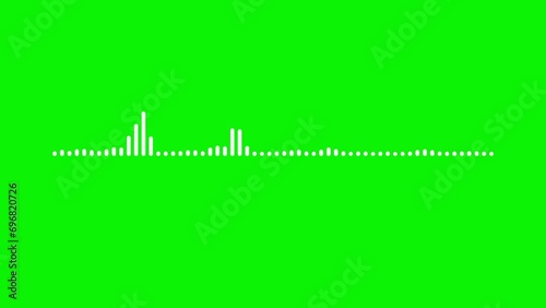 White bars equalizer graph with green screen