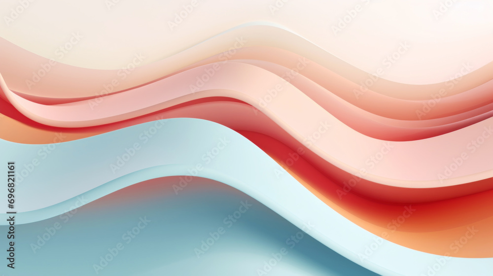 Abstract 3d wavy smooth background. Multicolor pastel colour palette. Aesthetic concept. Generative AI Abstract 3d wavy smooth background. Multicolor pastel colour palette. Aesthetic concept. Generative AI