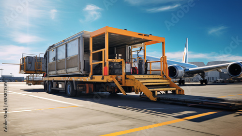 Aircraft loading platform for air freight