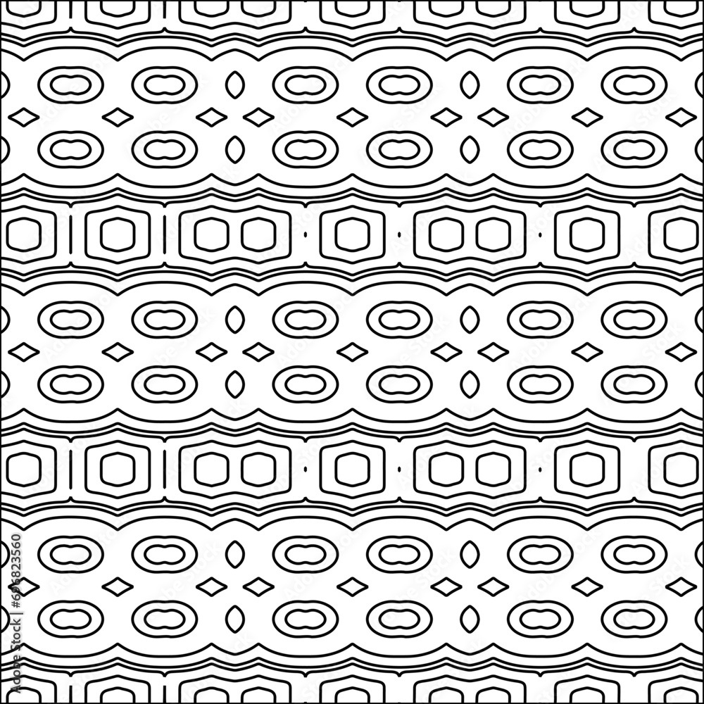 Obraz premium Abstract patterns.Abstract shapes from lines. Raster graphics for design. Black and white pattern.