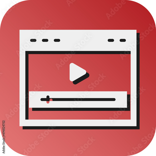 Online Streaming Vector Glyph Gradient Background Icon Design