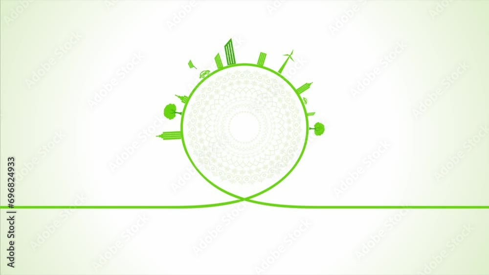 short animation vedio new year 2024 celebration with Eco friendly, Sustainability planning concept