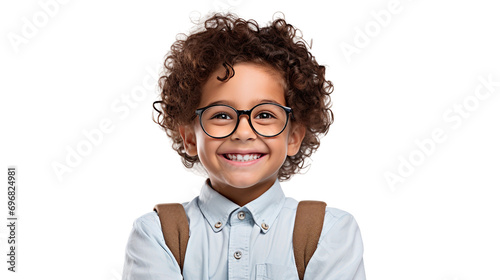 Argentine Glasses-Wearing Young Boy on a transparent background