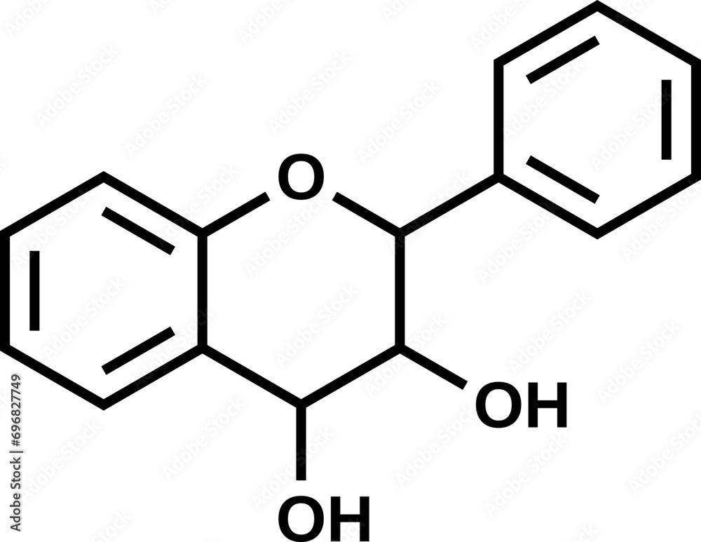 Leucoanthocyanidin structural formula, vector illustration Leucoanthocyanidin structural formula, vector illustration