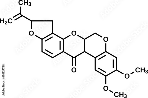 Rotenone structural formula, vector illustration photo