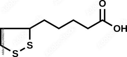 Lipoic acid structural formula, vector illustration photo