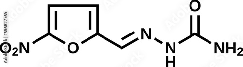 Furacilinum structural formula, vector illustration 