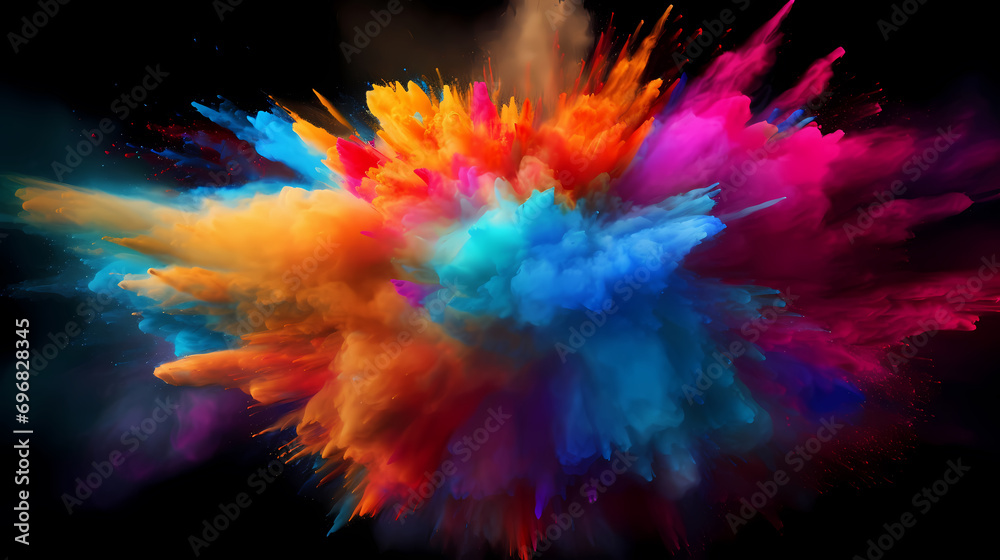 Colorful holi paint powder explosion festive background