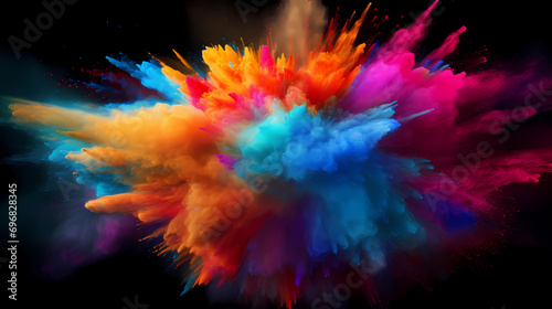 Colorful holi paint powder explosion festive background © Derby