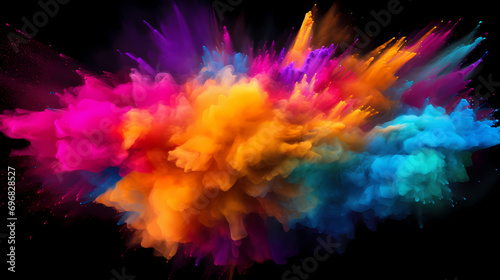 Colorful holi paint powder explosion festive background