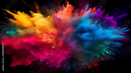 Colorful holi paint powder explosion festive background