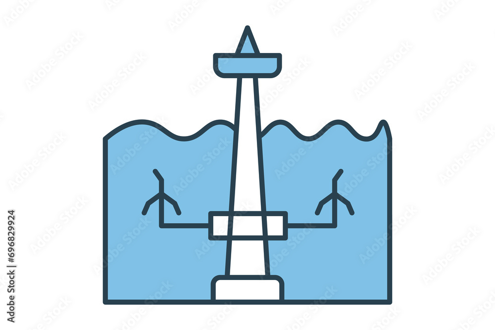 tidal energy icon. icon related with energy and technological development . flat line icon style. Simple vector design editable tidal energy icon. icon related with energy and technological development . flat line icon style. Simple vector design editable