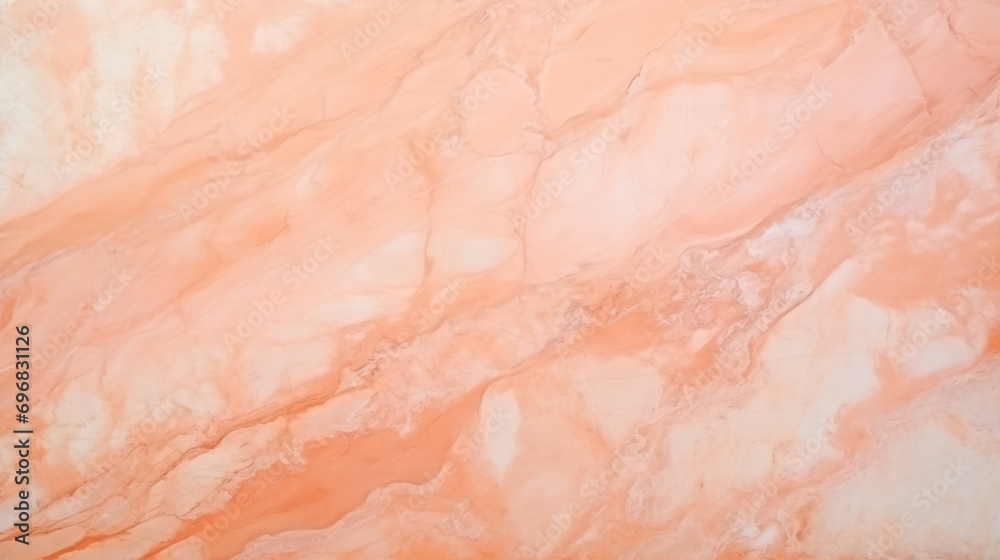 Abstract peach fuzz color marble marbled stone background, copy paste area for texture 