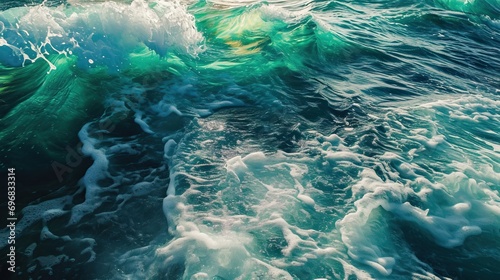 Blue green surface of the ocean