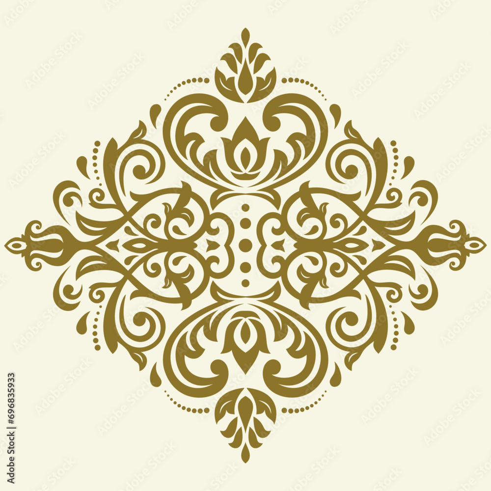 Elegant vintage vector ornament in classic style. Abstract traditional golden ornament with oriental elements. Classic vintage pattern