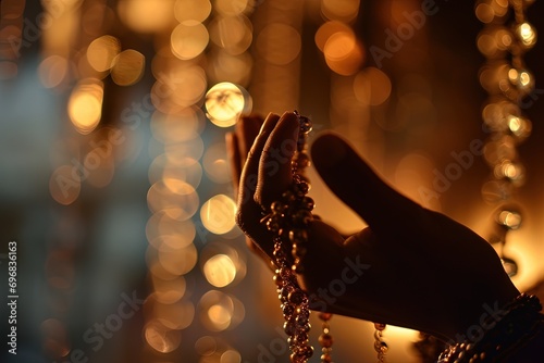 dance of the Musbaha, the faithful beads swirling between nimble fingers, marking the passage of time and guiding the soul towards deeper introspection during Ramadan's spiritual awakening. photo