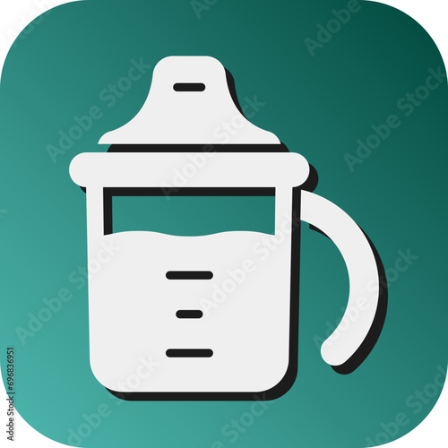 Sippy Cup Vector Glyph Gradient Background Icon Design
