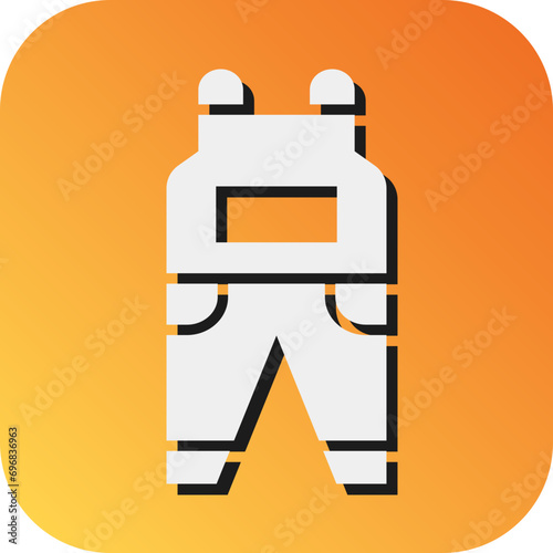 Jumpsuit Vector Glyph Gradient Background Icon Design