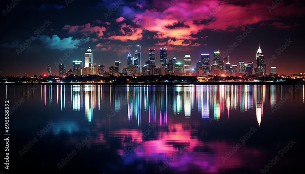 Vibrant and dynamic blurred night cityscape as a captivating background for graphic design