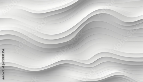 Abstract monochromatic white seamless wave texture pattern background for design and decoration