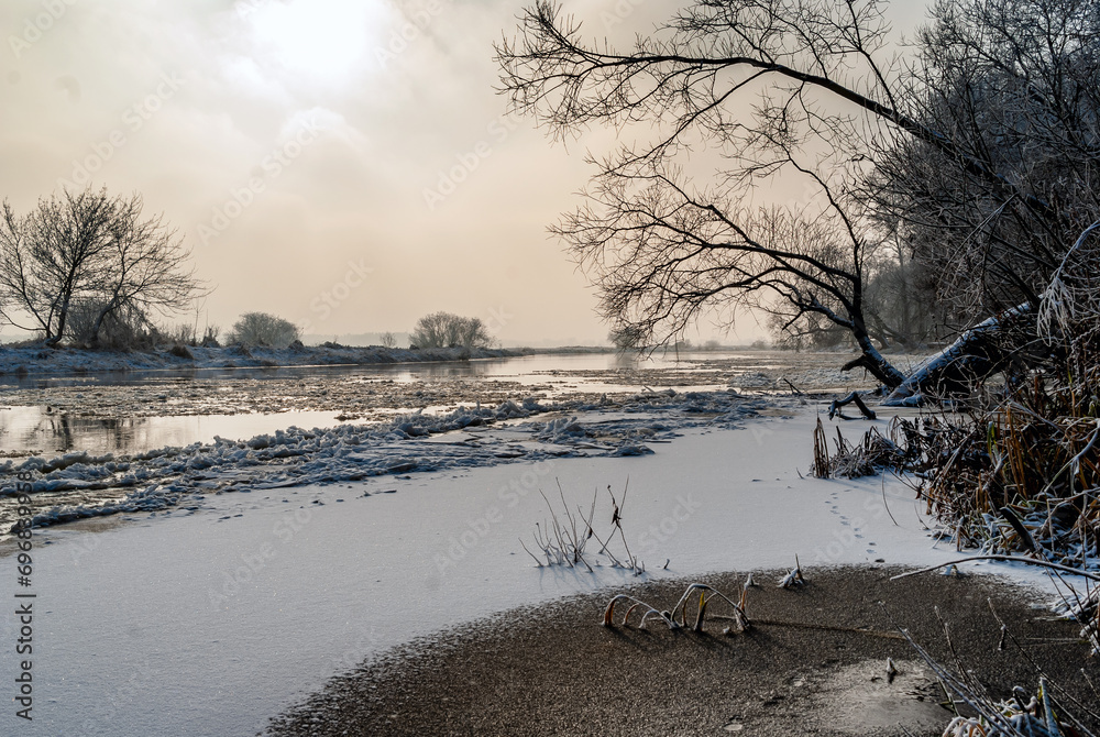 Podlaskie rzeki zimą, Nareśl, Narew, Biebrza, Polska