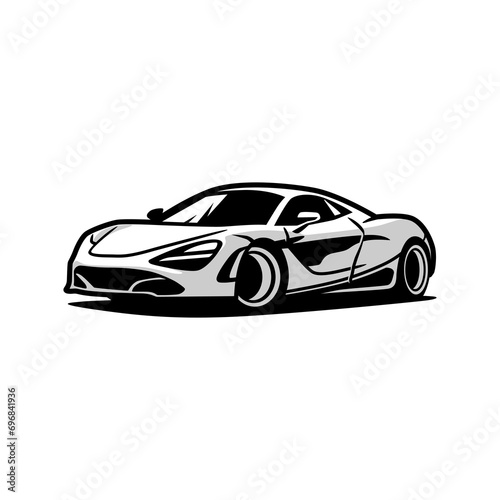 vector super car on black background  use for logo or illustration