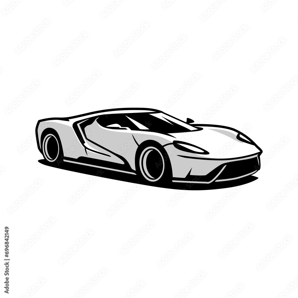vector sport car on black background, use for logo or illustration