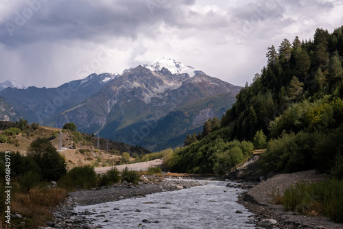 stormy river in the mountains