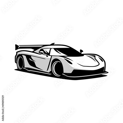 vector hybrid super car on black background, use for logo or illustration