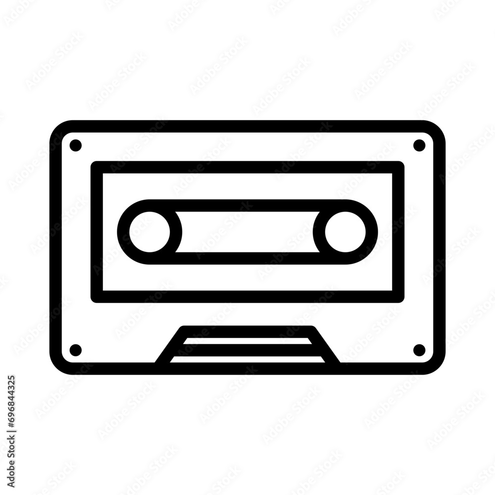Magnetic tape cassette icon with line style Magnetic tape cassette icon with line style