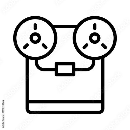 Movie projector icon with line style. Film tape player