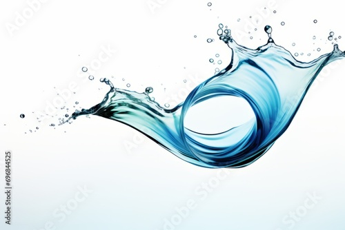 Captivating and refreshing pure blue water splash isolated on a clean white background photo