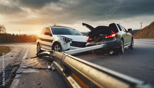 incidente stradale auto danneggiata  photo