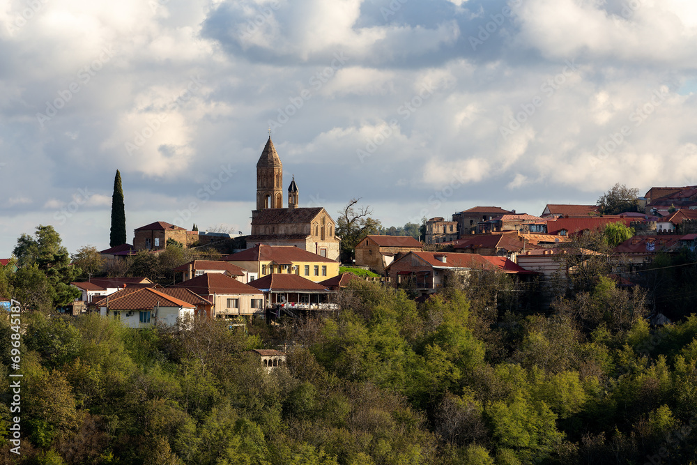 Fototapeta premium view of the village of Sighnaghi in the Alazani Valley