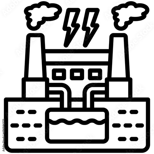 Geothermal black outline icon, related to renewable energy theme. use for web and app development.