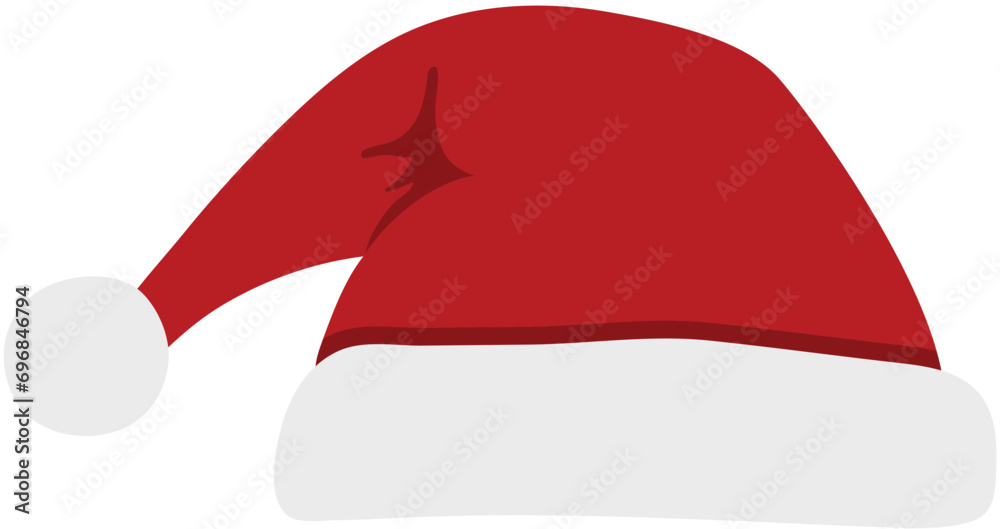Realistic red santa hats. New Year red hat. - stock vector. Realistic red santa hats. New Year red hat. - stock vector.