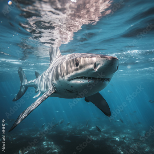 Shark underwater by Gopro © Shane